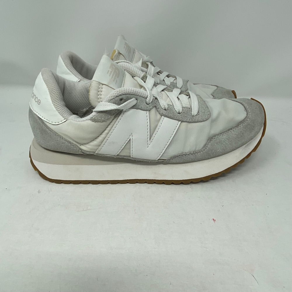 New Balance 237 Sea Salt White Suede Nylon Sneakers WS237NN Womens 8.5 US